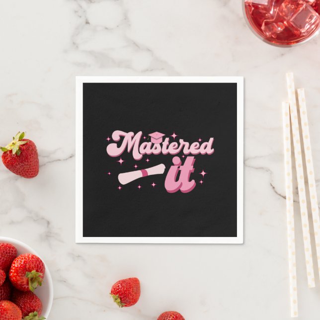 Mastered It Masters Degree Graduate MBA Graduation Napkins (Insitu)