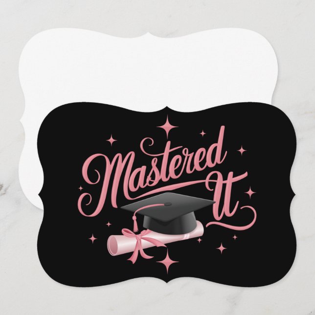 Mastered It Masters Degree Graduate MBA Graduation Note Card (Front/Back)