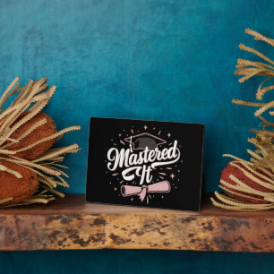 Mastered It Masters Degree Graduate MBA Graduation Plaque