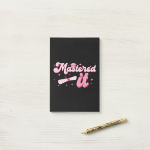 Mastered It Masters Degree Graduate MBA Graduation Post-it Notes