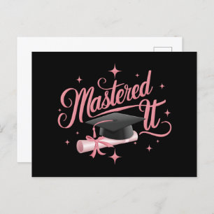 Mastered It Masters Degree Graduate MBA Graduation Postcard