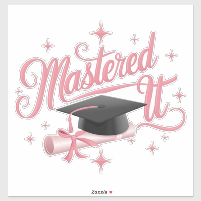 Mastered It Masters Degree Graduate MBA Graduation Sticker (Sheet)