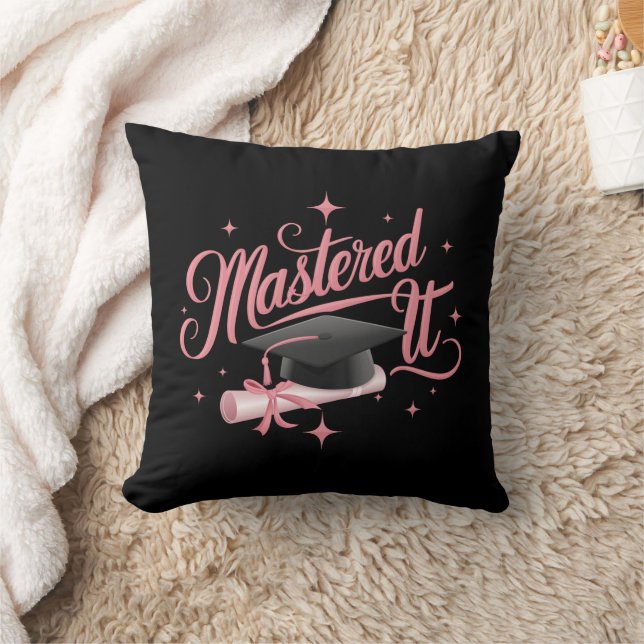 Mastered It Masters Degree Graduate MBA Graduation Throw Pillow (Blanket)