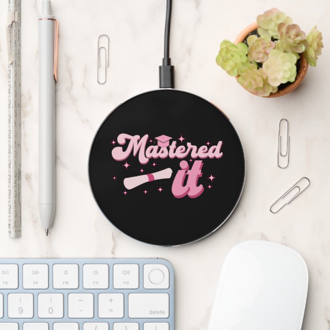 Mastered It Masters Degree Graduate MBA Graduation Wireless Charger (Desk)