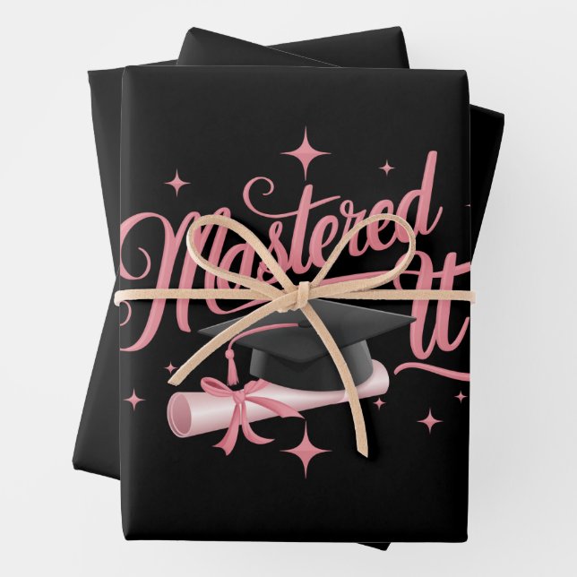 Mastered It Masters Degree Graduate MBA Graduation Wrapping Paper Sheets (In situ)