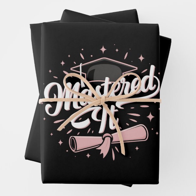 Mastered It Masters Degree Graduate MBA Graduation Wrapping Paper Sheets (In situ)