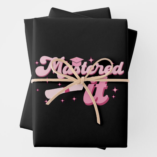 Mastered It Masters Degree Graduate MBA Graduation Wrapping Paper Sheets (In situ)