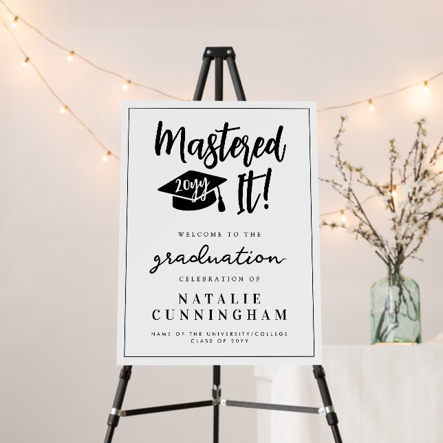 Mastered It Masters Degree Graduation Welcome Sign (In Situ (Stand))