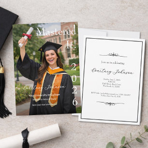 Mastered It Modern Photo Graduation Invitation