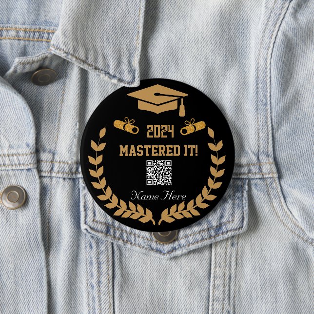Mastered It! Personalized 2024 Graduation QR Button (In Situ)