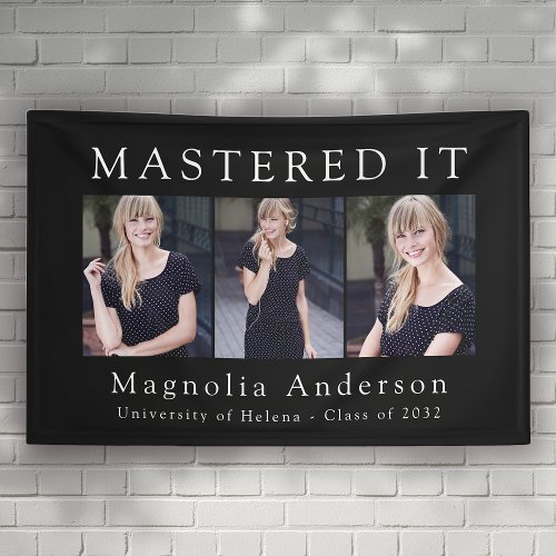 Mastered It Photo Collage Masters Graduation Banner