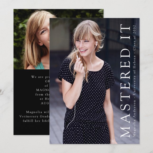 Mastered It Photo Graduation Announcement (Front/Back)