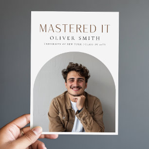 Mastered It Simple Arch Photo Graduation Party Invitation