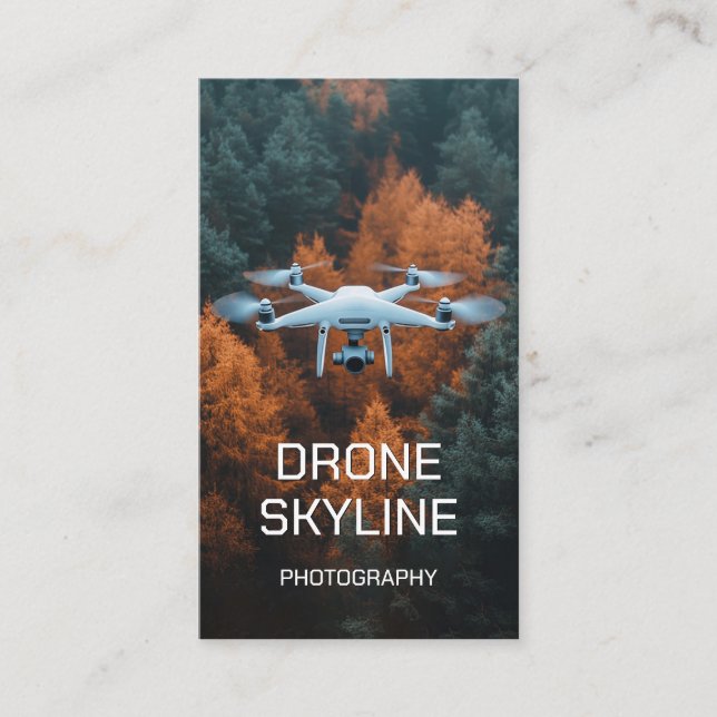 Mastering Aerial Photography Drone Skyline Photos Business Card (Front)