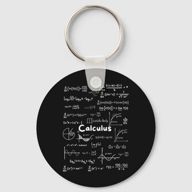 Mastering Essential Calculus Formulas Math Genius  Keychain (Front)