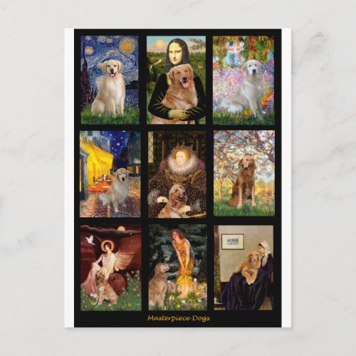 Masterpiece Golden Retrievers Postcard