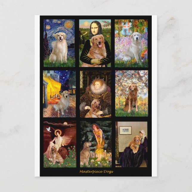Masterpiece Golden Retrievers Postcard (Front)