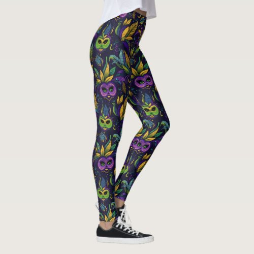 Masterpiece Mardi Gras Masks pattern Leggings