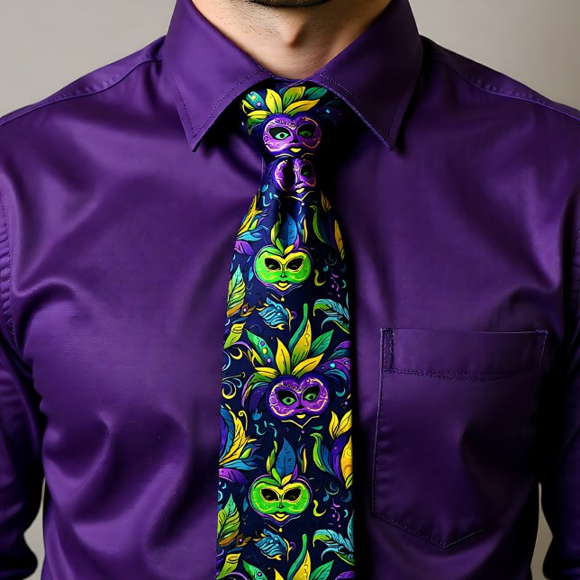 Masterpiece Mardi Gras Masks pattern Neck Tie (Masterpiece Mardi Gras Masks pattern Neck Tie)