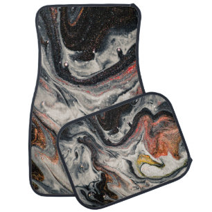 Masterpiece of designing art. Swirls of marble and Car Floor Mat