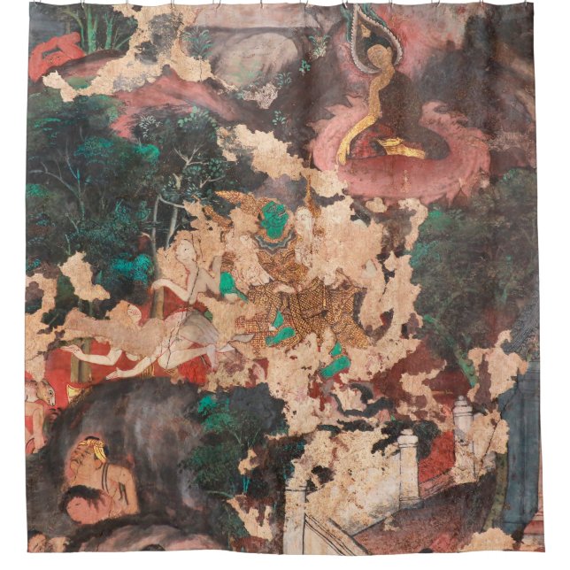 Masterpiece of traditional Thai style painting art Shower Curtain (Front)