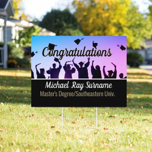 Masters Degre Popular Graduation party Yard Sign