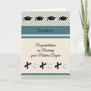 Masters Degree Card for Daughter with Polka Dots