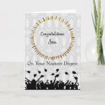 Masters Degree Card For Son Gold Wreath at Zazzle