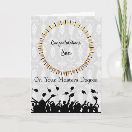 Masters Degree Card For Son Gold Wreath