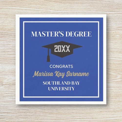 Masters Degree Congrats CUSTOM Grad Napkins