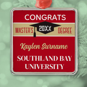 Master's Degree Congrats! CUSTOM Metal Ornament