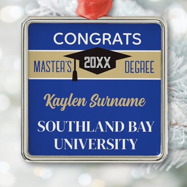 Master's Degree Congrats! CUSTOM  Metal Ornament (Creator Uploaded)