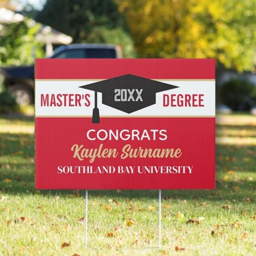Masters Degree Congrats CUSTOM yard Sign