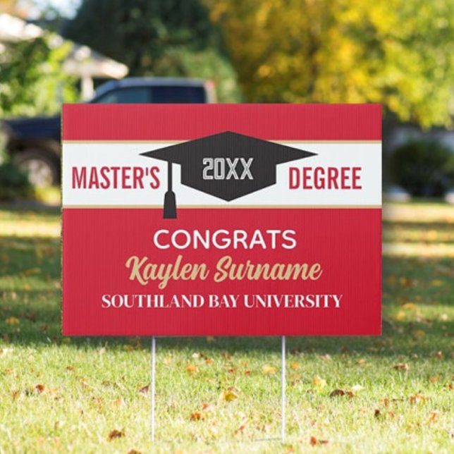 Master's Degree Congrats! CUSTOM yard Sign (Creator Uploaded)