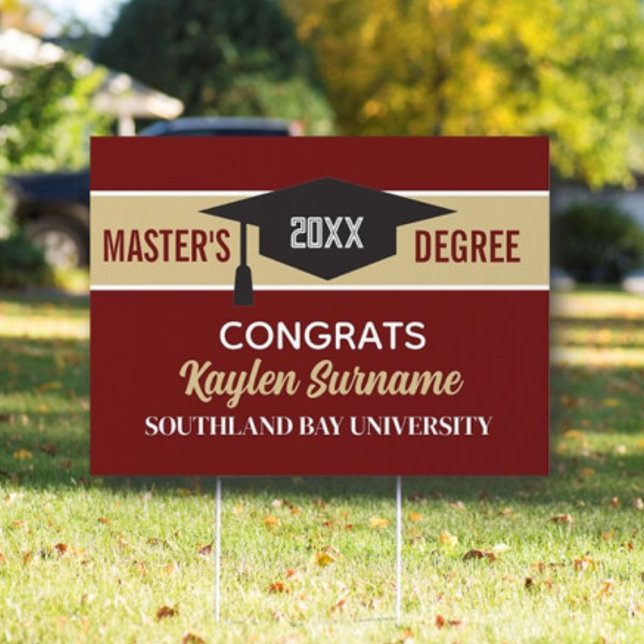 Master's Degree Congrats! CUSTOM yard Sign (Creator Uploaded)