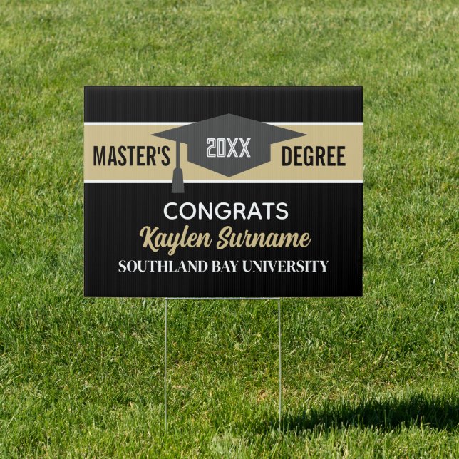Master's Degree Congrats! CUSTOM yard Sign (Insitu)