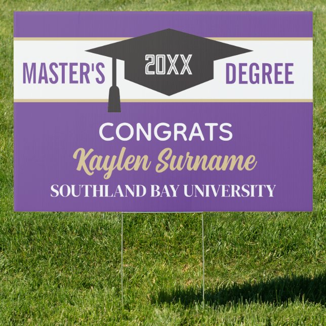 Master's Degree Congrats! CUSTOM yard Sign (Insitu)