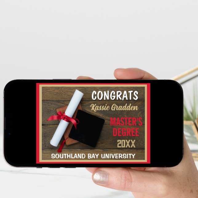 Master's Degree! Congrats Grad CUSTOM  Card (Front Digital)