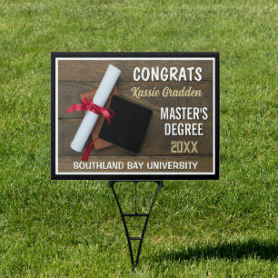 Master's Degree! Congrats Grad CUSTOM yard Sign