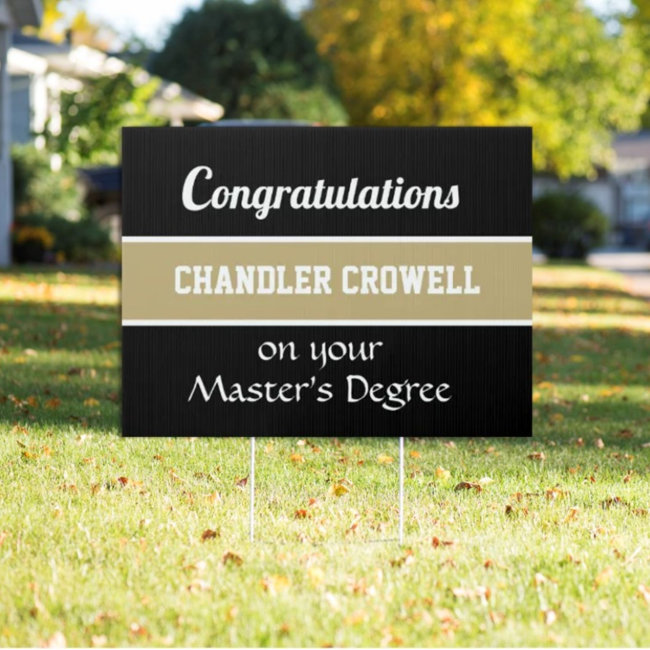 Master's Degree Congrats Grad  yard sign