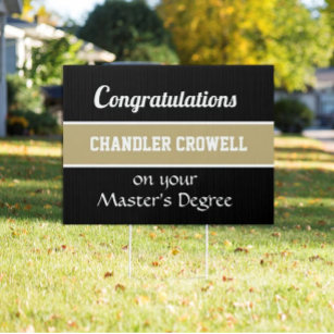 Master's Degree Congrats Grad  yard sign