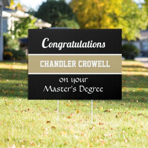 Masters Degree Congrats Grad  yard sign