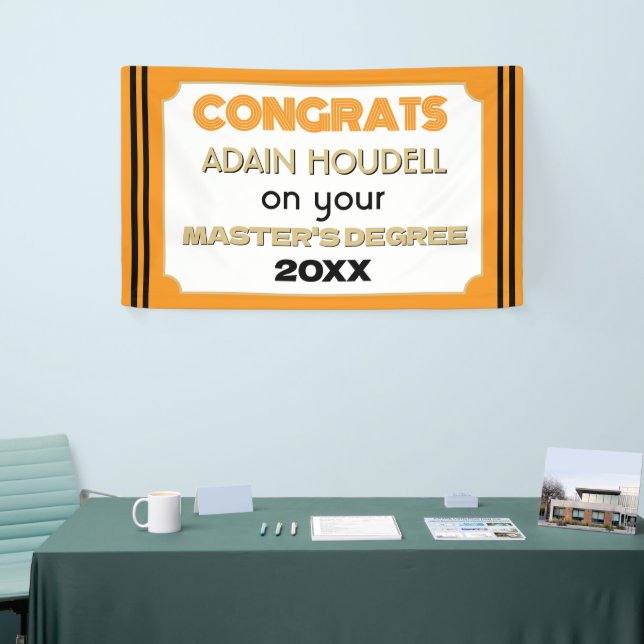 Master's Degree Congrats! Personalized  Banner (Tradeshow)