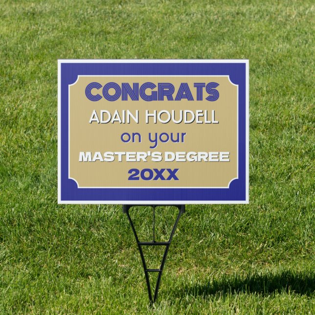 Master's Degree Congrats! Personalized Yard Sign (Insitu)