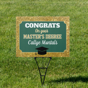 Master's Degree Congrats! Personalized Yard Sign