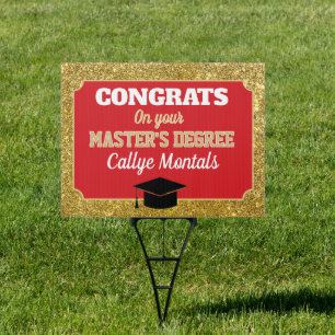Master's Degree Congrats! Personalized Yard Sign