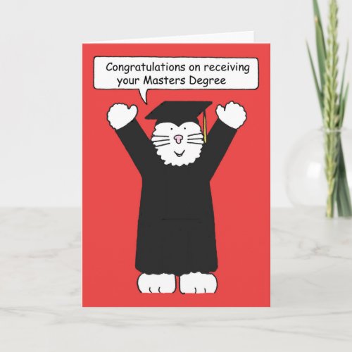 Masters Degree Congratulations Cat Lover Card