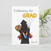 Master's Degree Graduate Illustration Invitation  (Standing Front)