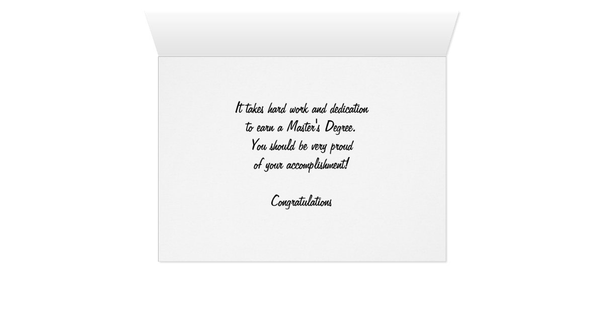 Masters Degree Graduation Card | Zazzle