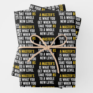 Masters Degree Graduation Funny Humor Quotes  Wrapping Paper Sheets